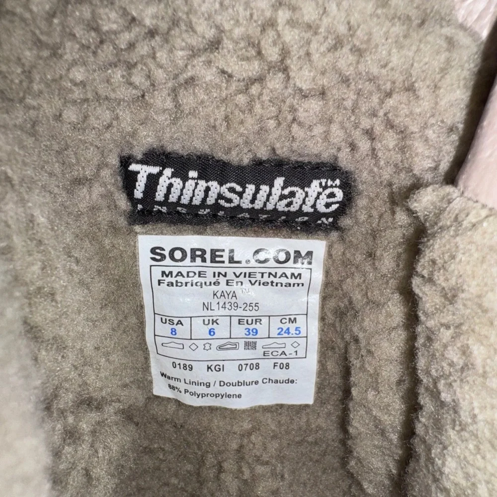 Sorel Kaya Winter Boots Womens 8 Brown Tan NL1439 Excellent Thinsulate Insulated